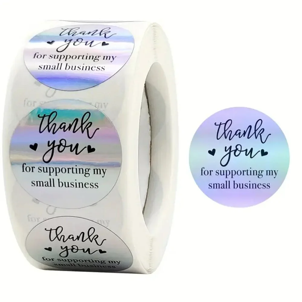 500pcs Rainbow Laser Thank You Stickers…
